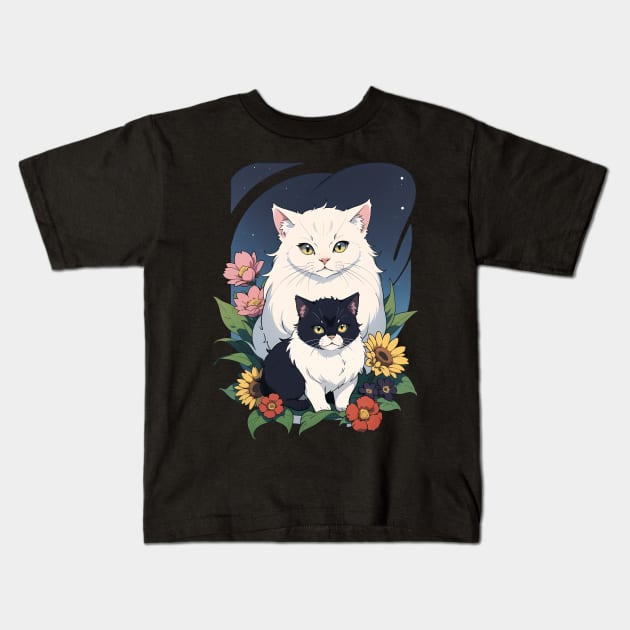 Floral Persian's Nocturne Kids T-Shirt by VerdantCreature